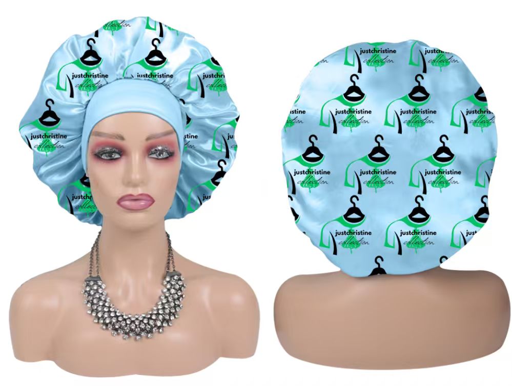 Luxury bule Satin Bonnet
