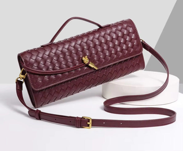 Woven Evening Bags Vegan Leather Clutch Handbags