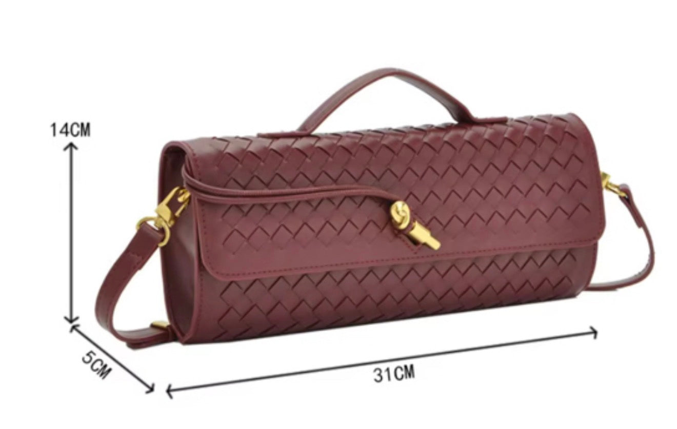 Woven Evening Bags Vegan Leather Clutch Handbags