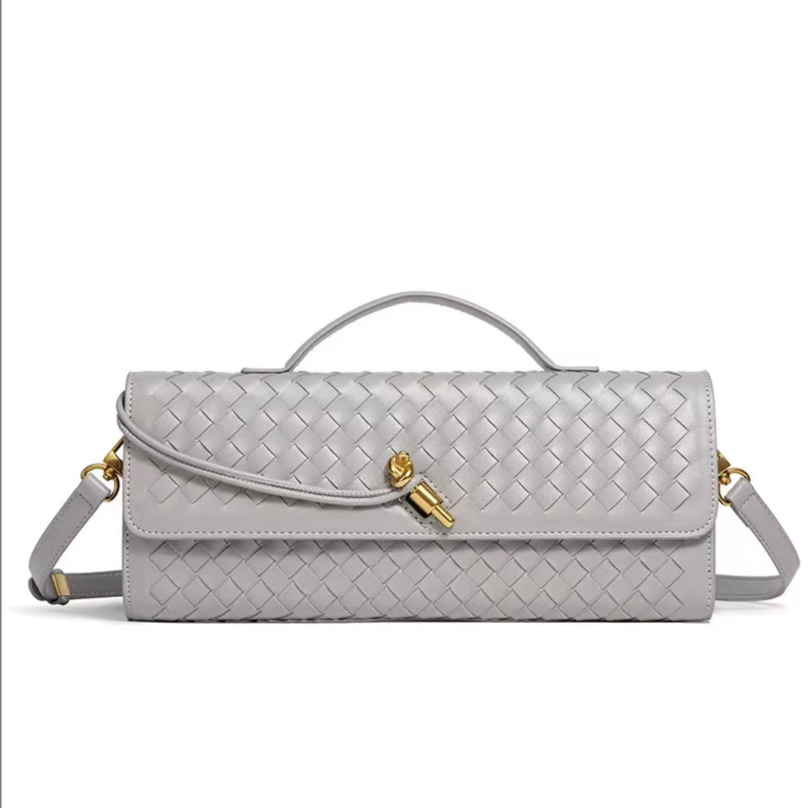 Woven Evening Bags Vegan Leather Clutch Handbags