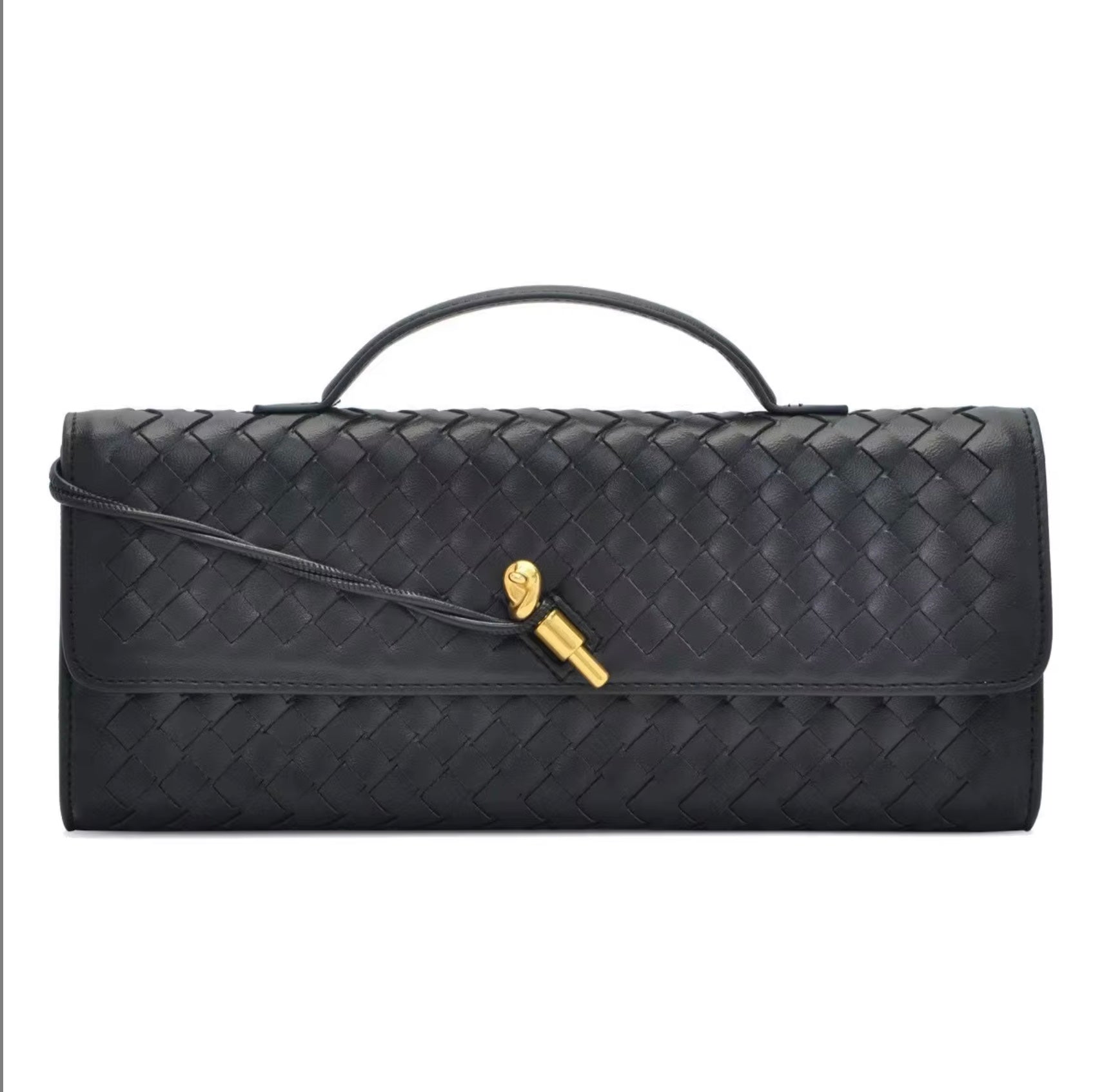 Woven Evening Bags Vegan Leather Clutch Handbags