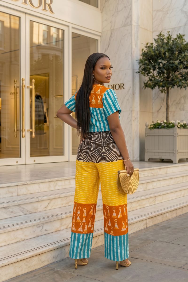 Kapinga Mosaic Wide-Leg Pant Set