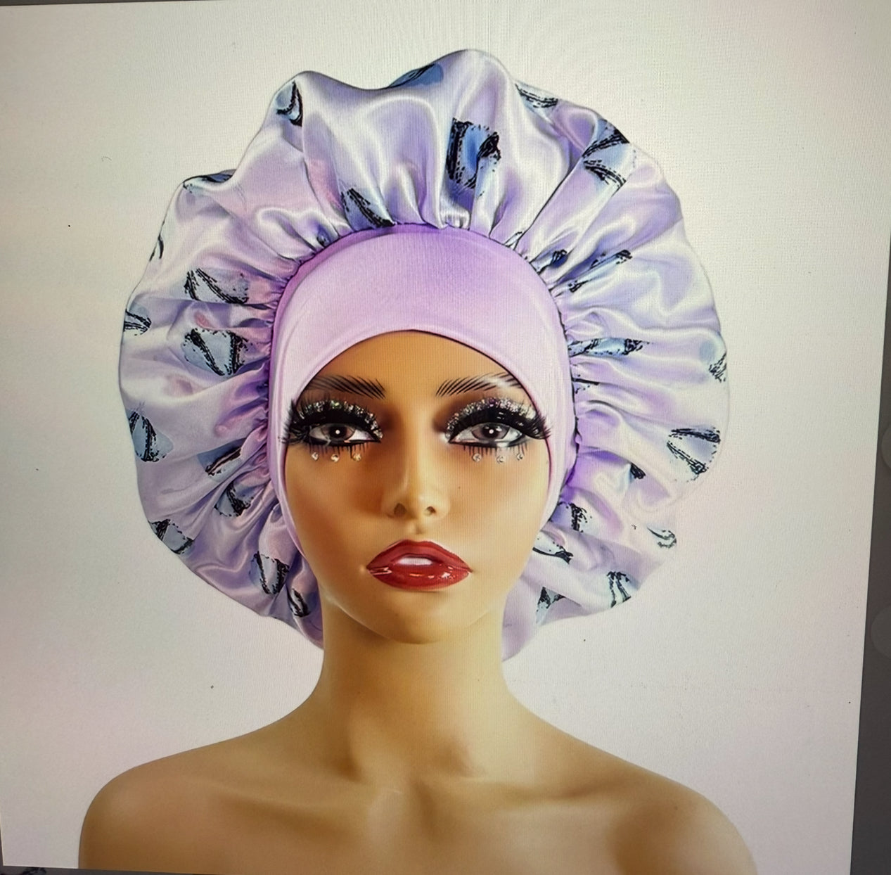 Lavender Butterfly Satin Bonnet