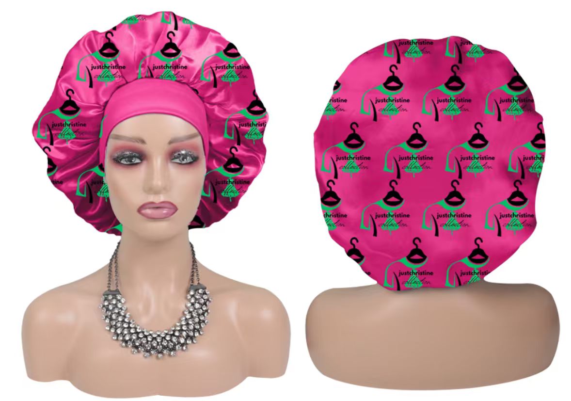 Hot Pink Satin  bonnet