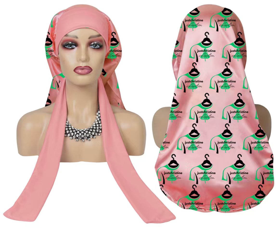 Peach Satin  long bonnet