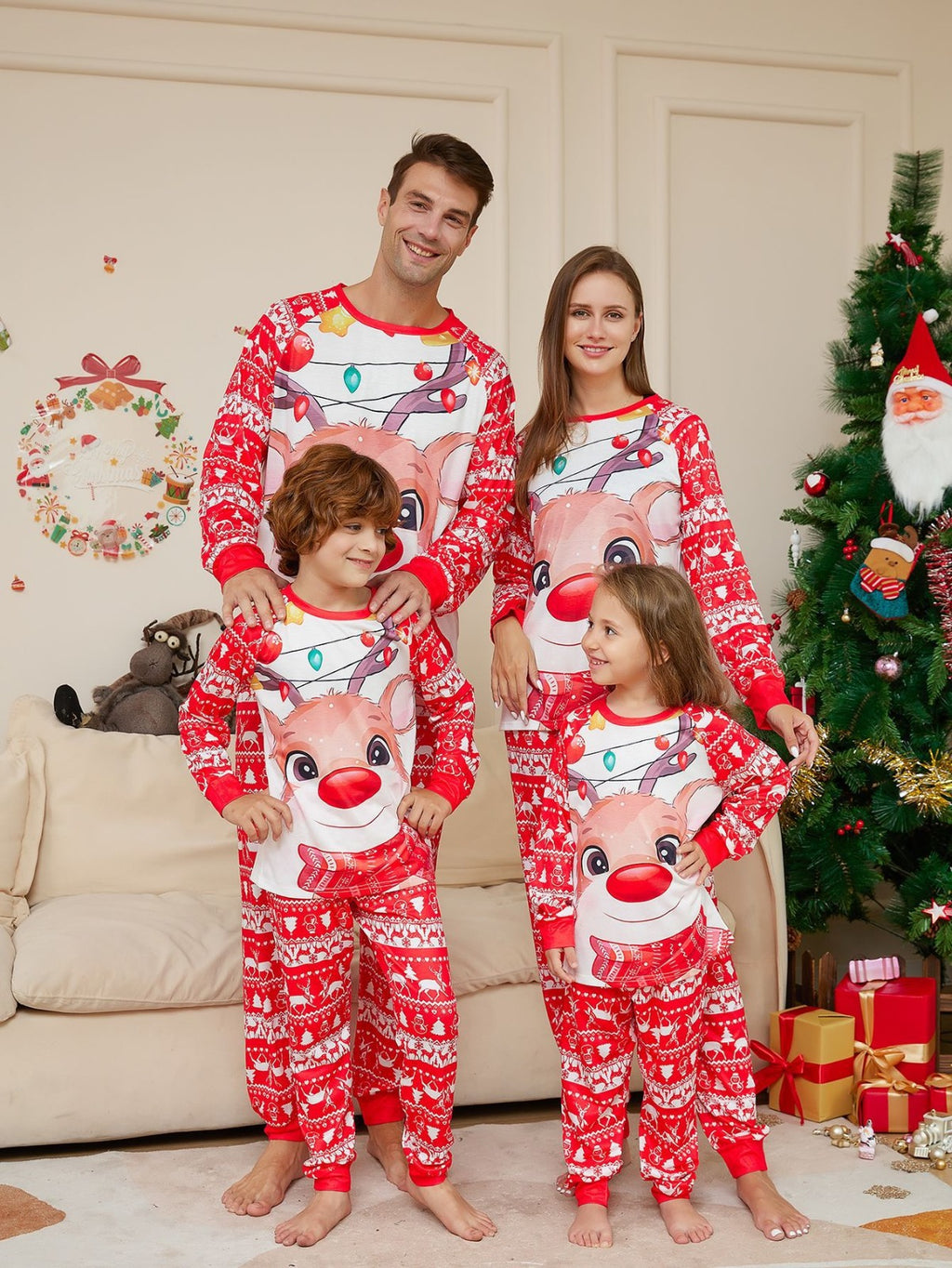 Matching Family Christmas Pajamas – Reindeer Print