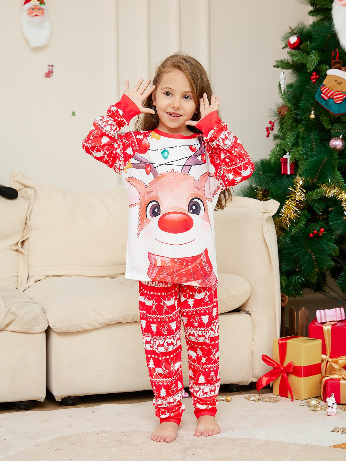 Matching Family Christmas Pajamas – Reindeer Print