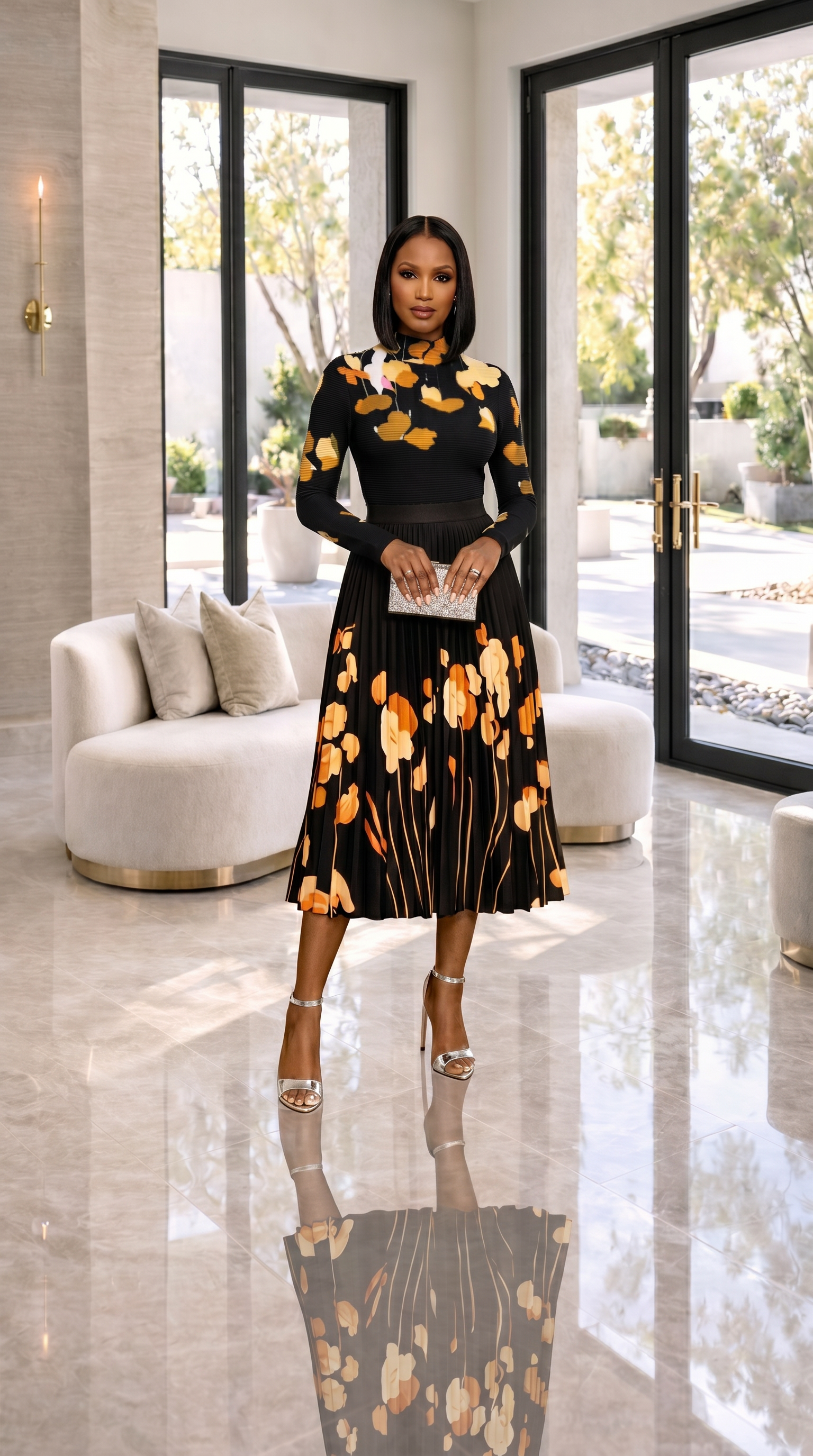 Elikya Blossom Two piece  Skirt Set