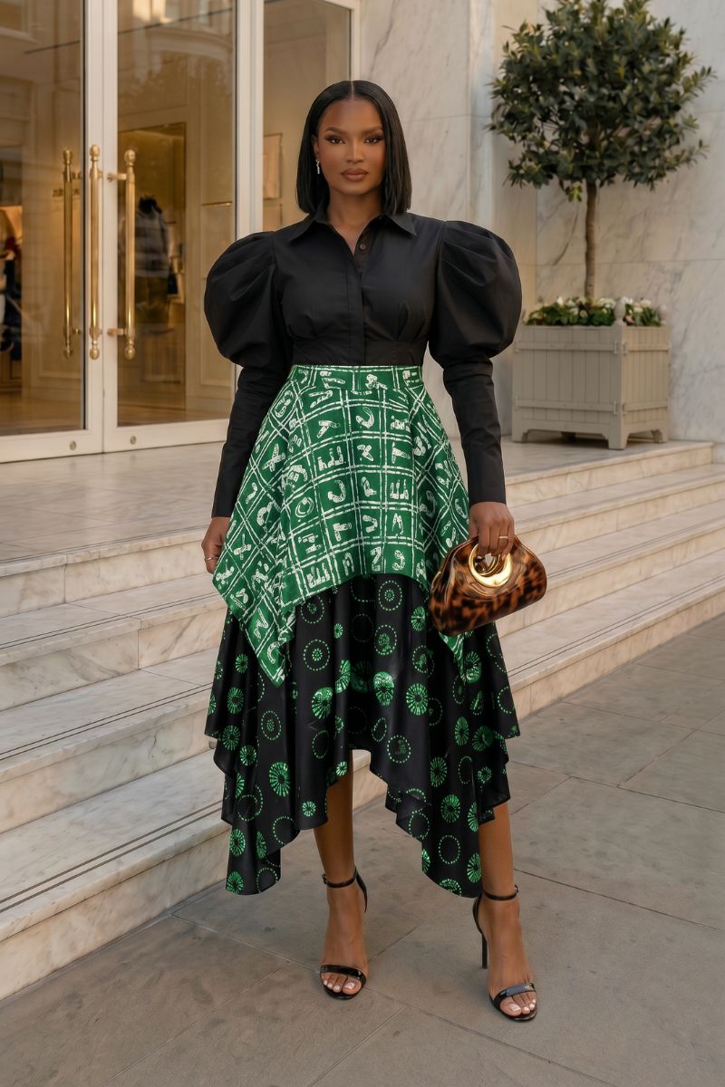 Schiphra Royal Heritage Asymmetrcal Skirt