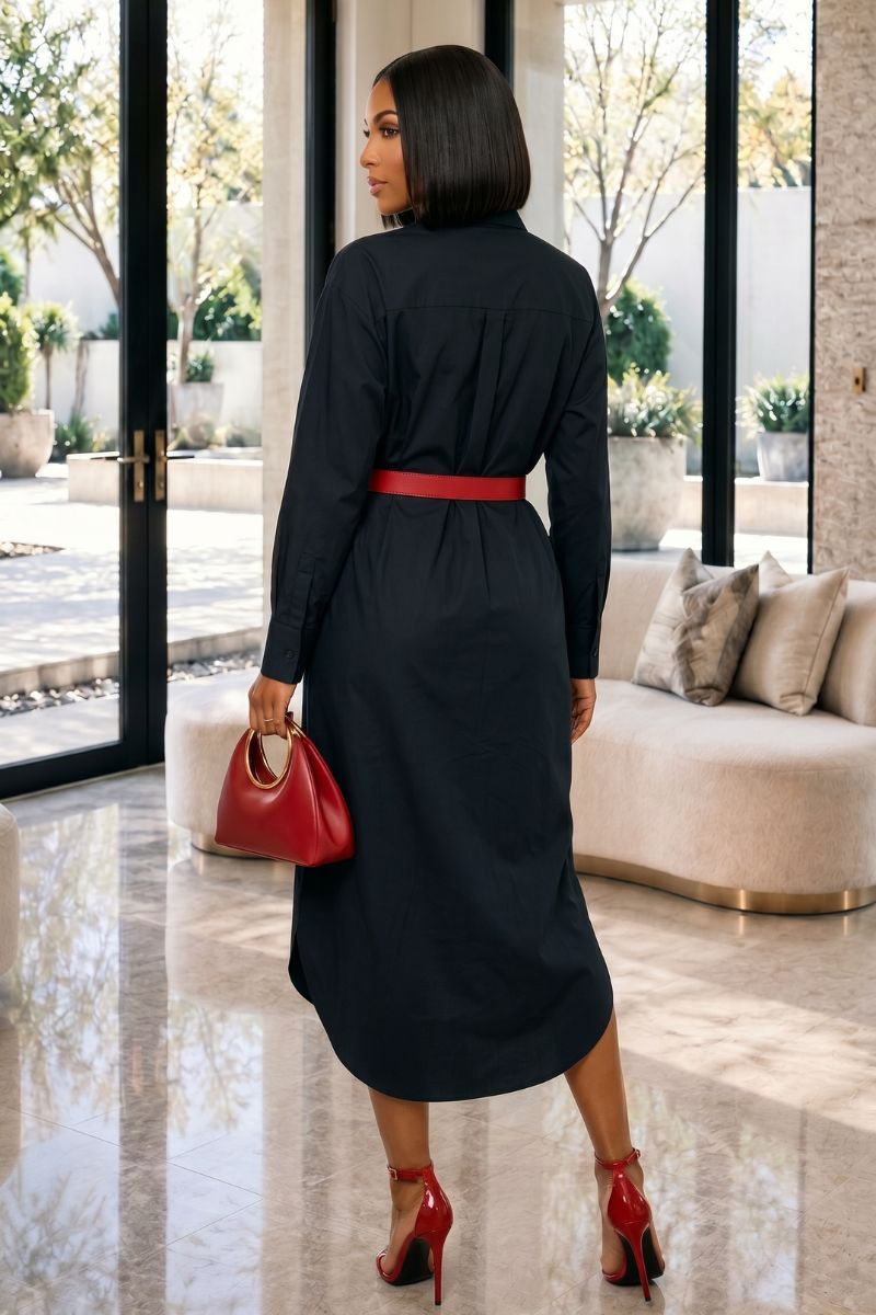 Malebo Midnight Elegance Shirt Dress